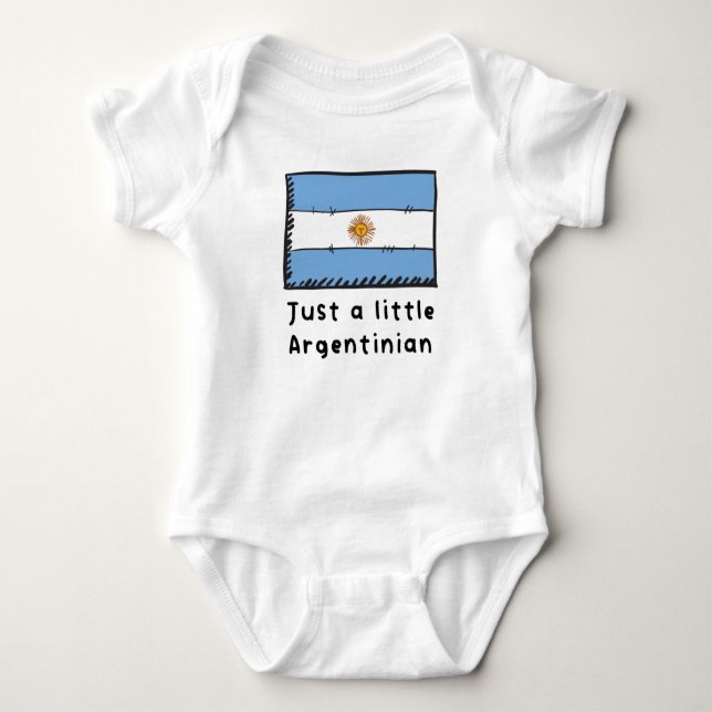 Just A Little Argentinian Funny Cute Argentina Fla Baby Bodysuit (Front)
