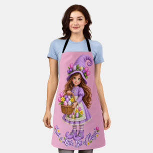 Just A Little Bit Of Magic Cute Whimsical Witch Ge Apron