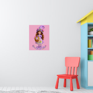 Just A Little Bit Of Magic Cute Whimsical Witch Te Poster