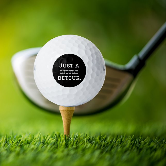 Just a little detour, Funny, Cool, Minimalist Golf Balls (Creator Uploaded)