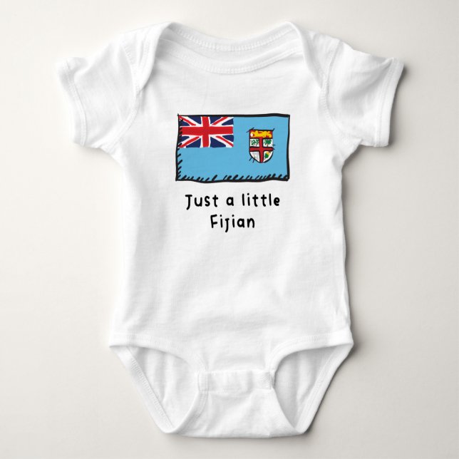 Just A Little Fijian Funny Cute Fiji Flag Baby Bodysuit (Front)