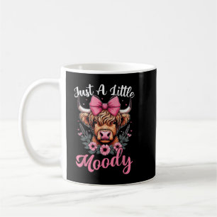 Just A Little Moody Cute Highland Cow Flower Farm Coffee Mug