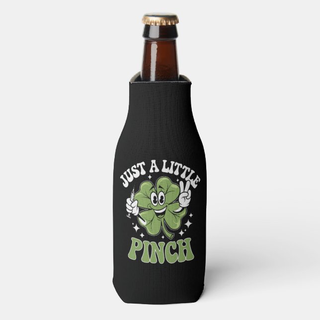 Just a Little Pinch Nurse St Patrick's Day  Bottle Cooler (Bottle Front)
