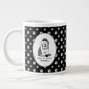 Just a Little Trouble Old English Sheepdog Grey 1 Large Coffee Mug