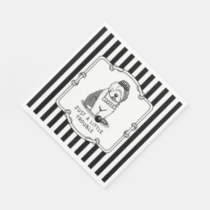 Just a Little Trouble Old English Sheepdog Grey 1 Napkin