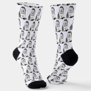 Just a Little Trouble Old English Sheepdog Grey 1 Socks