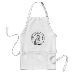 Just a Little Trouble Old English Sheepdog Grey 1 Standard Apron