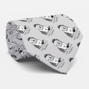Just a Little Trouble Old English Sheepdog Grey 1 Tie