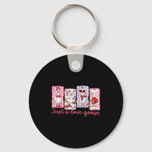 Just A Love Goose Cute Valentine Geese Coquette Wo Key Ring