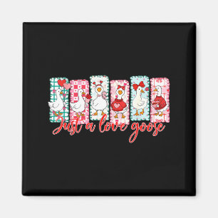 Just A Love Goose Cute Valentine Geese Coquette Wo Magnet