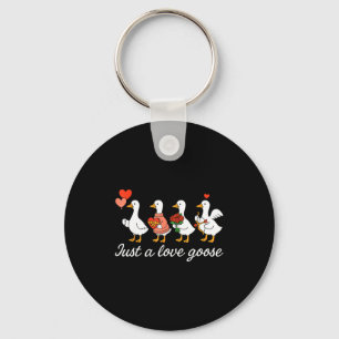 Just A Love Goose Valentine Duck Silly Goose Valen Key Ring