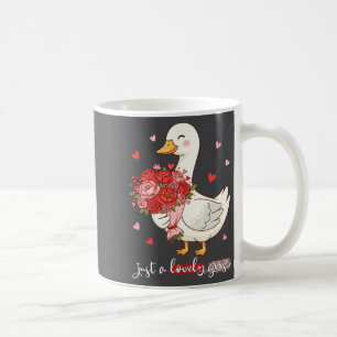 Just A Lovely Goose Bouquet Roses Floral Valentine Coffee Mug
