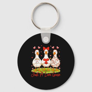Just A Lovely Goose Coffee Funny Valentine Silly G Key Ring