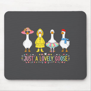 Just A Lovely Goose Cute Goose Funny Kids Boys Mem Mouse Pad