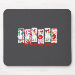 Just A Lovely Goose Cute Nk Silly Goose Valentine' Mouse Pad