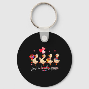 Just A Lovely Goose Cute Silly Animal Squad Valent Key Ring