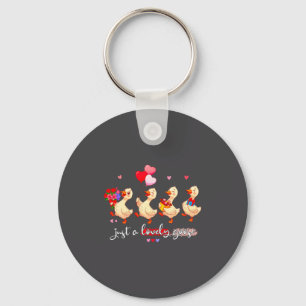 Just A Lovely Goose Cute Silly Animal Squad Valent Key Ring