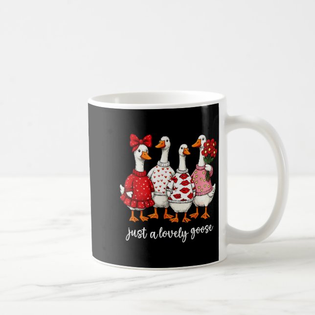 Just A Lovely Goose Cute Silly Goose Valentine's D Coffee Mug (Right)