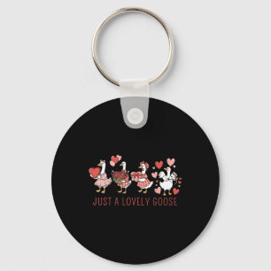 Just A Lovely Goose Cute Silly Goose Valentine's D Key Ring