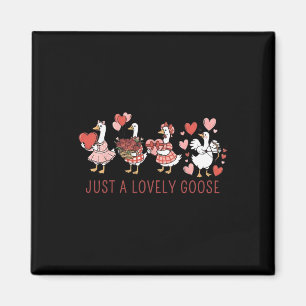 Just A Lovely Goose Cute Silly Goose Valentine's D Magnet