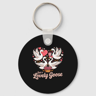 Just A Lovely Goose Love Valentine Day Cute Goose Key Ring