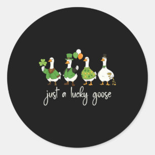 Just A Lucky Goose Leprechaun Irish Funny St Patri Classic Round Sticker