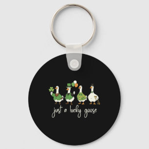 Just A Lucky Goose Leprechaun Irish Funny St Patri Key Ring