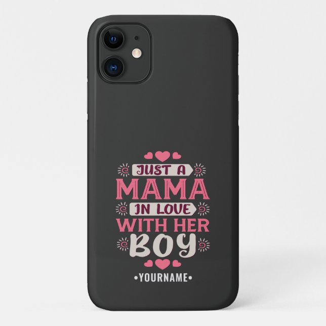 Just a Mama in Love with Her Boy Case-Mate iPhone Case (Back)