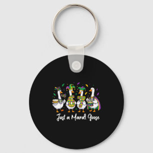 Just A Mardi Goose Funny Jester Duck Squad Carniva Key Ring