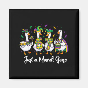 Just A Mardi Goose Funny Jester Duck Squad Carniva Magnet