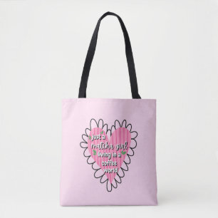Just a Matcha Girl Heart Aesthetic – Pink Cute  Tote Bag