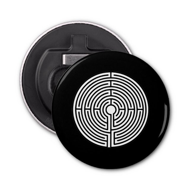 Just a Maze on Black Bottle Opener (Front)