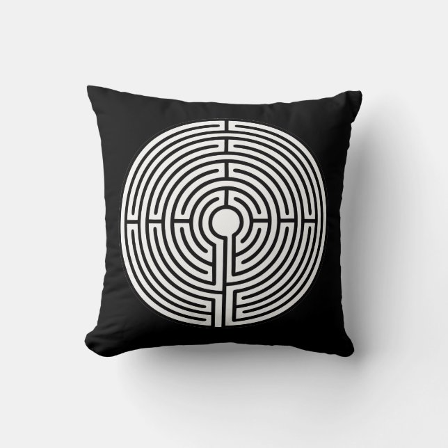 Just a Maze on Black Cushion (Front)