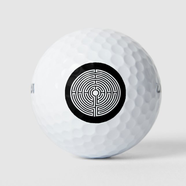 Just a Maze on Black Golf Balls (Front)