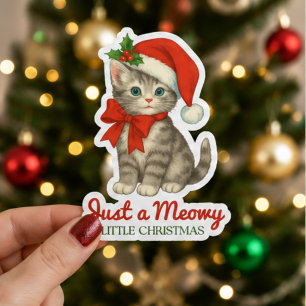 Just a Meowy Little Christmas Cute Vintage Cat