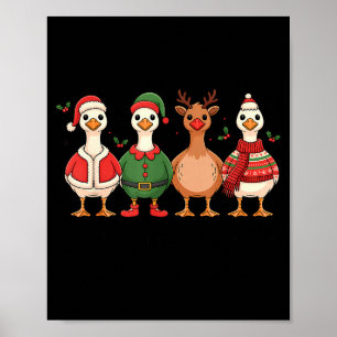 Just A Merry Goose Christmas Funny Holiday Farm An Poster