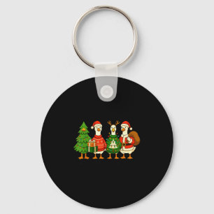 Just A Merry Goose Funny Christmas Holiday Party Key Ring
