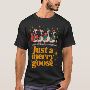 Just A Merry Goose Funny Christmas Premium Tri-ble T-Shirt