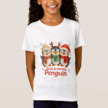 Just a Merry Penguin Kid’s Christmas Shirt