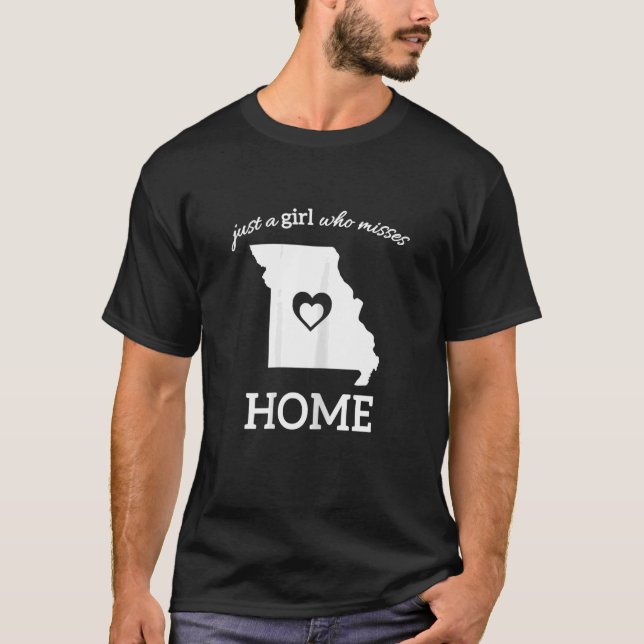 Just a Missouri Girl Who Misses Home with Family T-Shirt (Front)