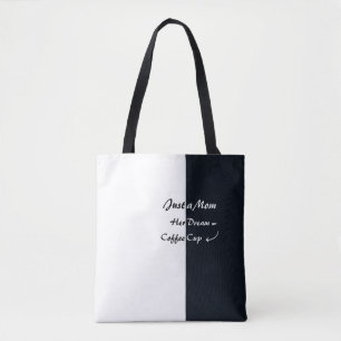 Just a Mom Coffee Dream Minimal Typography Tote Bag