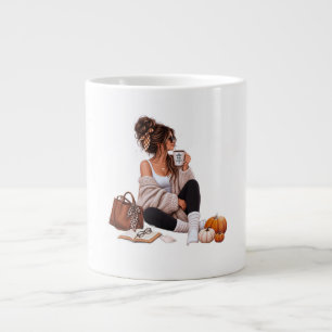 Just a Mum Cosy Fall Autumn Motherhood Large Coffee Mug
