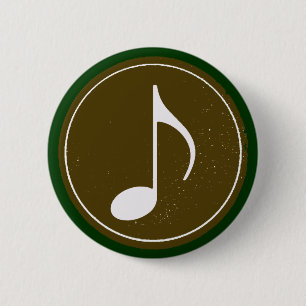 just a musical note 6 cm round badge