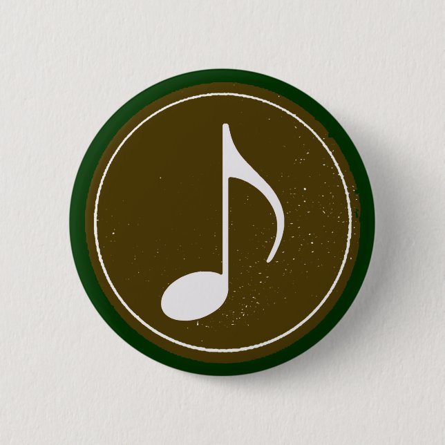 just a musical note 6 cm round badge (Front)