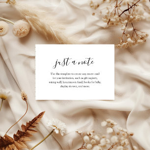 Just a Note Baby Shower Enclosure Card