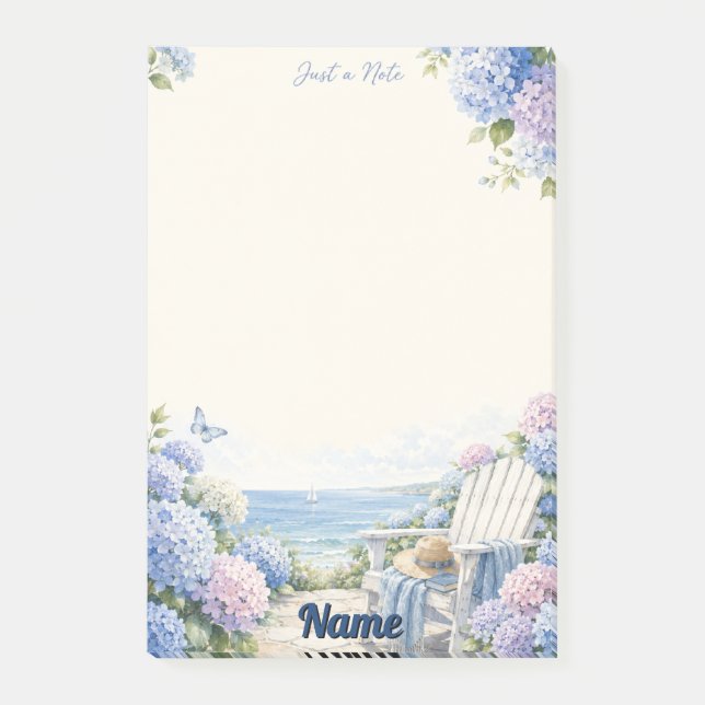 Just a Note Coastal Hydrangea Garden Post-it® Note (Front)