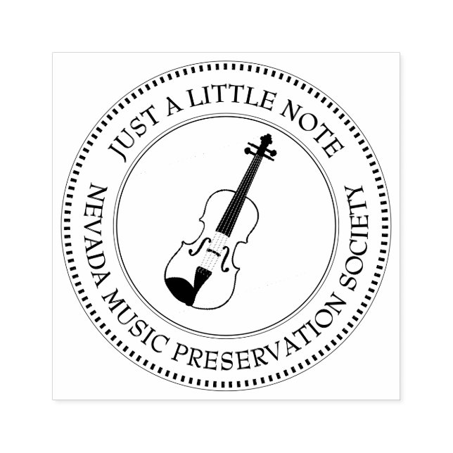 JUST A NOTE Music Club Logo Stamp Fiddle Violin (Imprint)