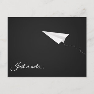 Just A Note Paper Aeroplane Postcard