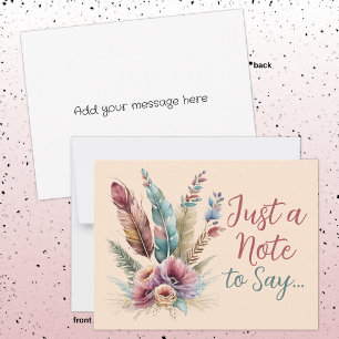 Just a note to say pink green postcard