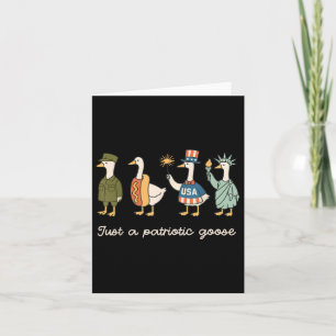 Just A Patriotic Goose American Flag Funny Meme 4t Card